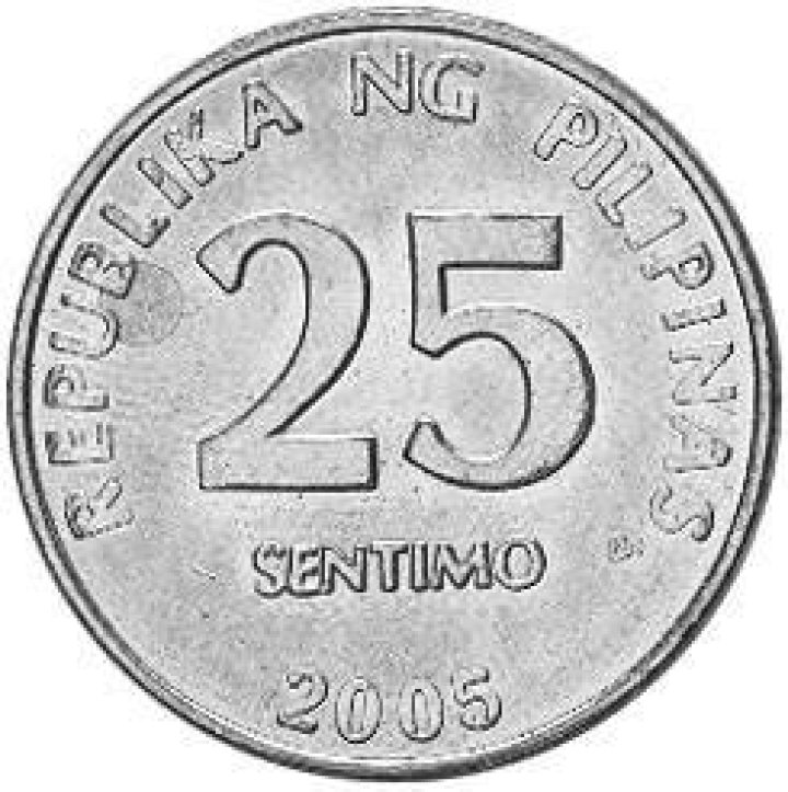 How much is 25 cents in the Philippines?