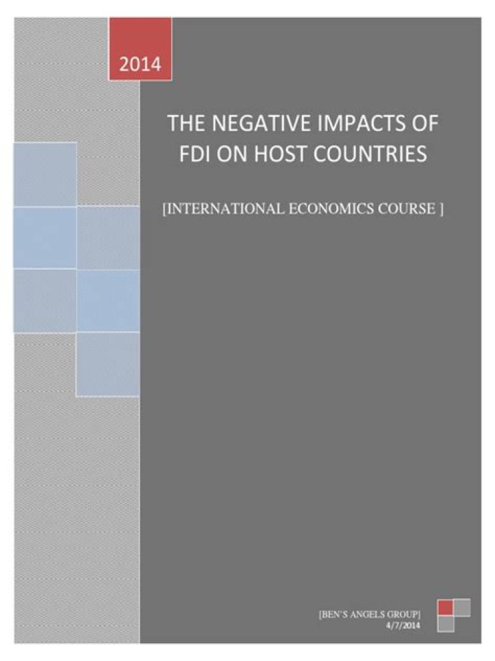 What are the negative impacts on FDI on host country?