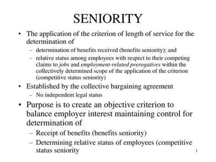 What is the purpose of seniority?